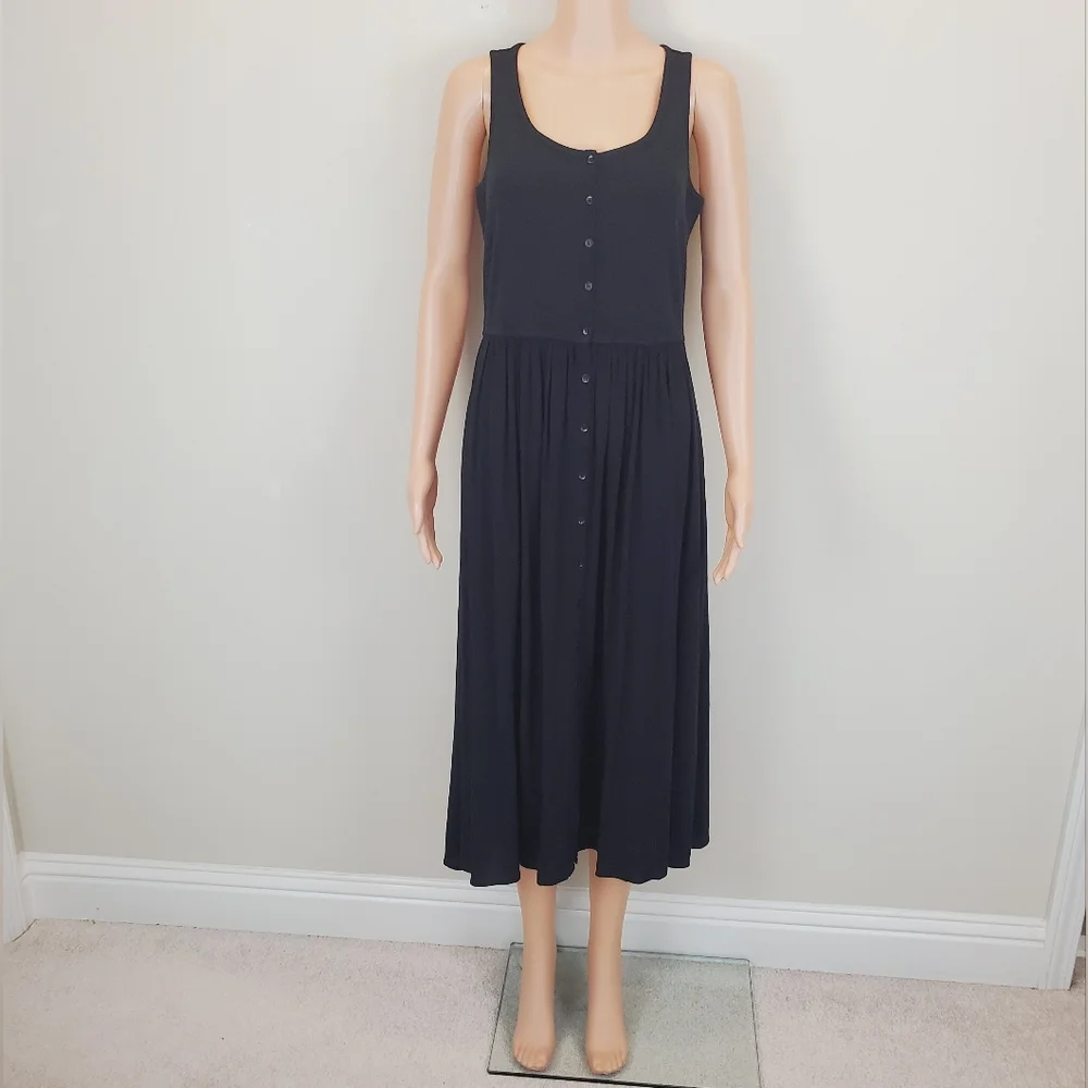 Fry Black Button Down Sleeveless Dress